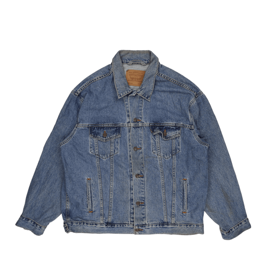 Levi's Vintage Blue Denim Jacket XL Cotton Collared Men's Outerwear