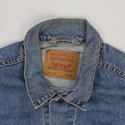 Levi's Vintage Blue Denim Jacket XL Cotton Collared Men's Outerwear