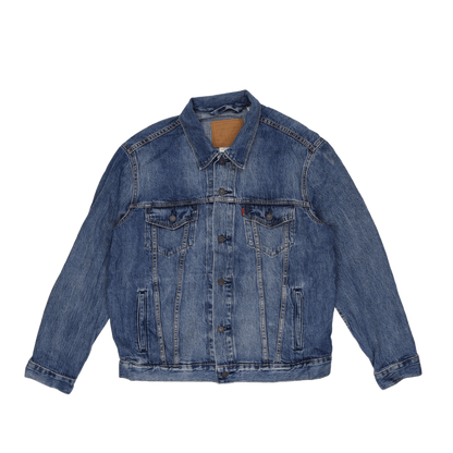 Levi's Vintage Denim Trucker Jacket Blue Large Collared 100% Cotton