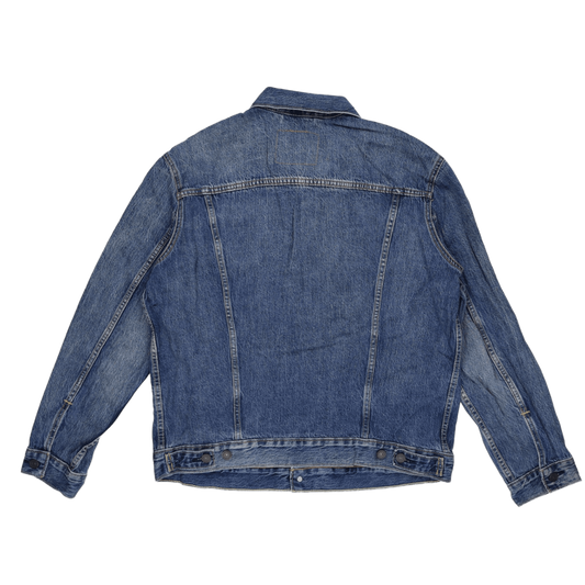 Levi's Vintage Denim Trucker Jacket Blue Large Collared 100% Cotton
