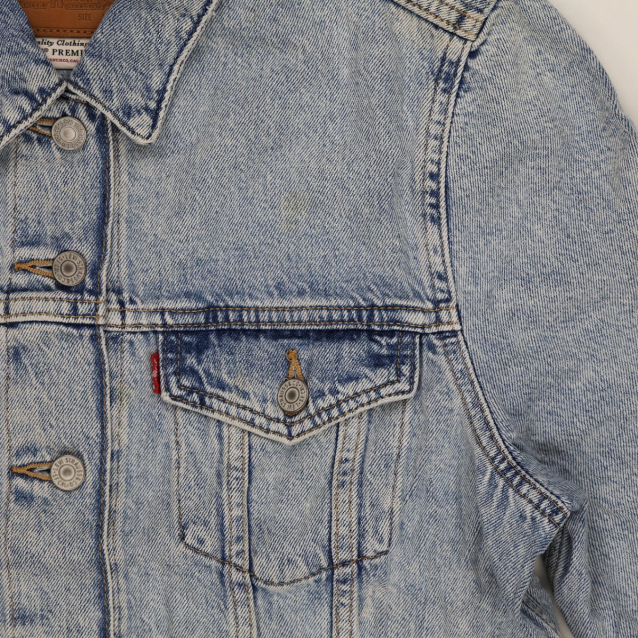 Levi's Light Blue Denim Jacket Large 100% Cotton Collared