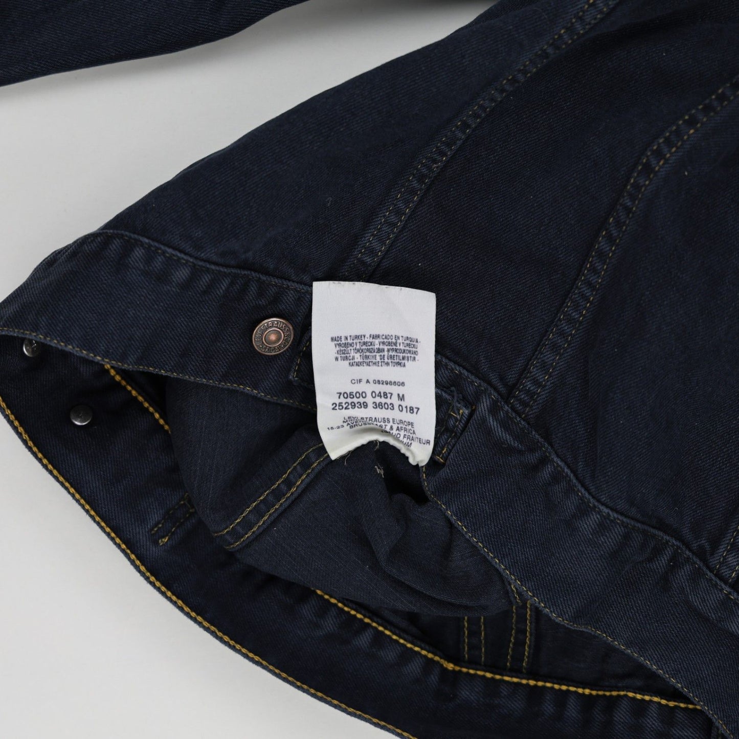 Levi's Men's Vintage Dark Blue Denim Trucker Jacket Medium Cotton