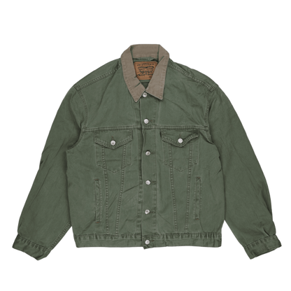 Levi's Vintage 1993 Green Trucker Jacket Men's Large Cotton Collared