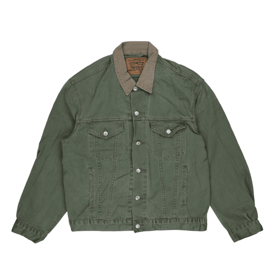 Levi's Vintage 1993 Green Trucker Jacket Men's Large Cotton Collared