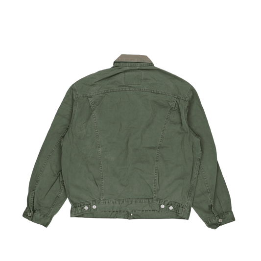 Levi's Vintage 1993 Green Trucker Jacket Men's Large Cotton Collared