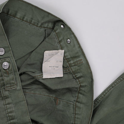 Levi's Vintage 1993 Green Trucker Jacket Men's Large Cotton Collared