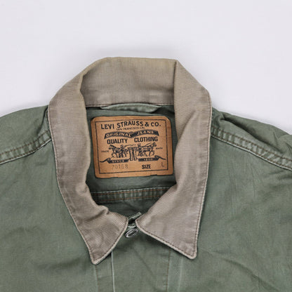 Levi's Vintage 1993 Green Trucker Jacket Men's Large Cotton Collared