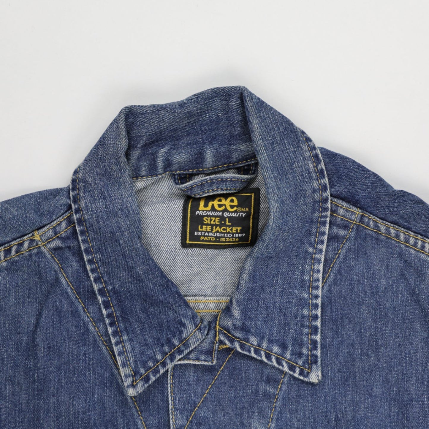 Lee Vintage Blue Denim Jacket Large Cotton Collared