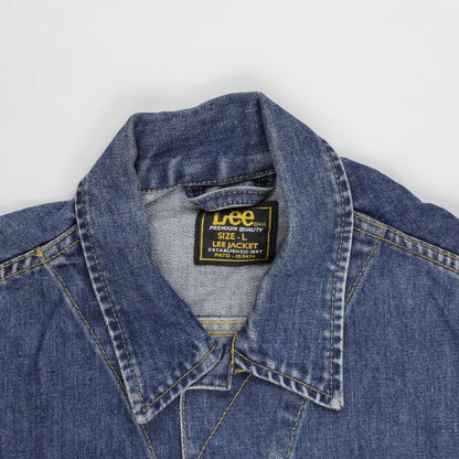 Lee Vintage Blue Denim Jacket Large Cotton Collared