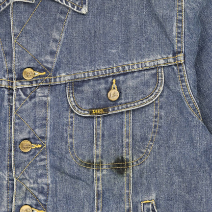 Lee Vintage Blue Denim Jacket Large Cotton Collared