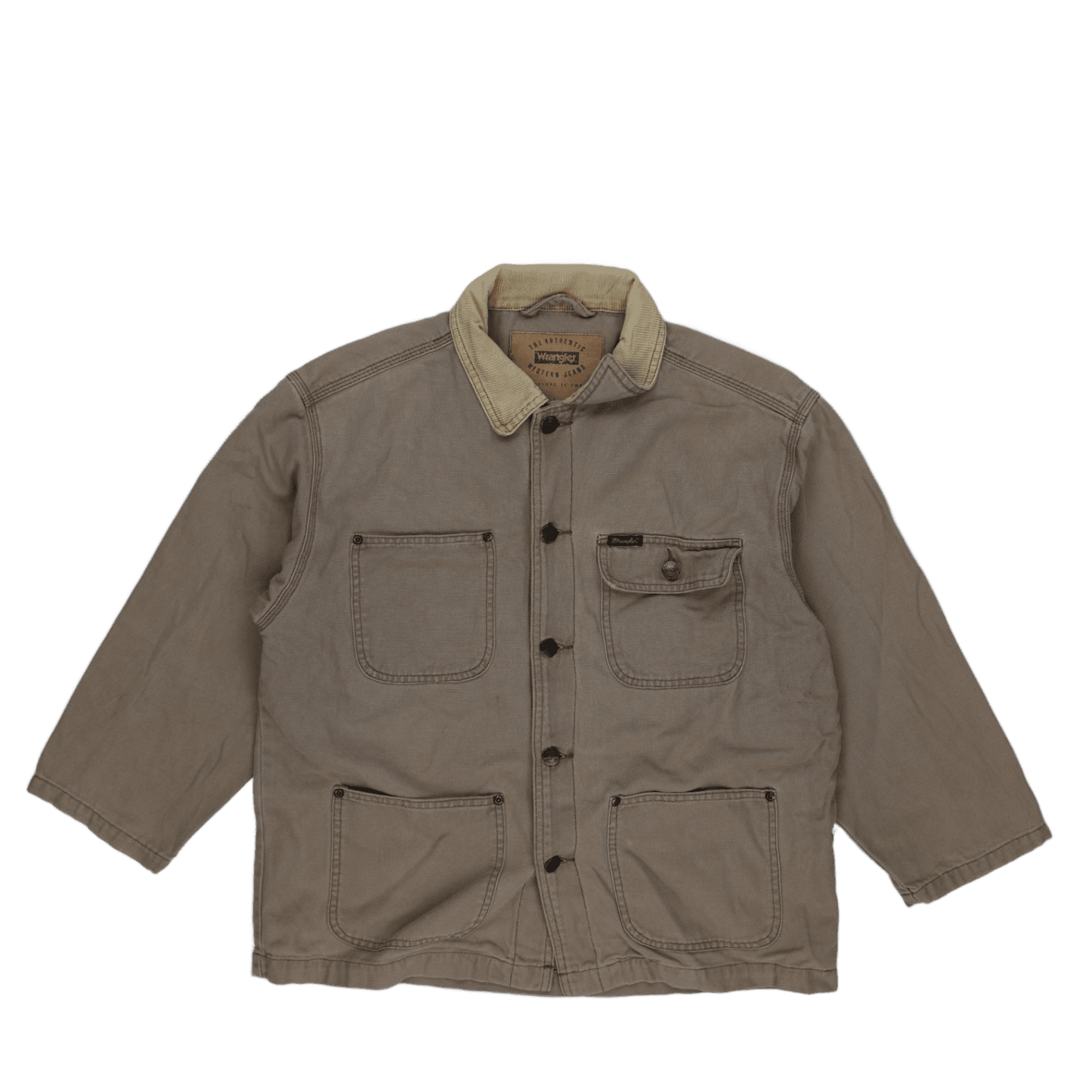 Wrangler Vintage Western Chore Jacket Beige Large 100 Percent Cotton