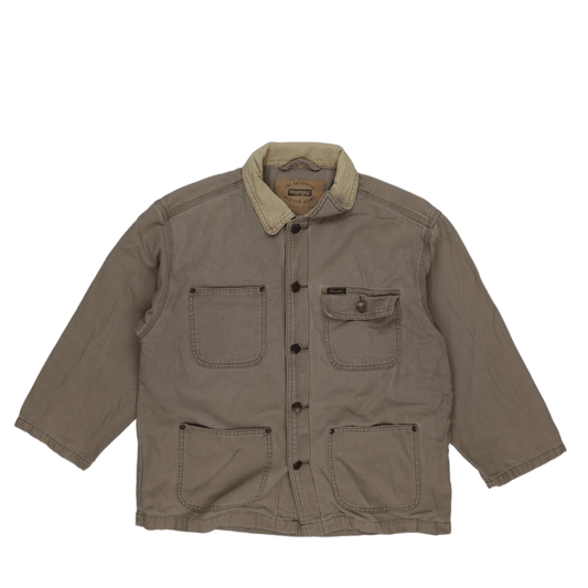 Wrangler Vintage Western Chore Jacket Beige Large 100 Percent Cotton