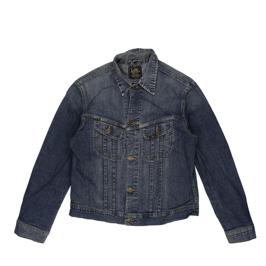 Lee Vintage Blue Denim Jacket XL Cotton Collared Slim Fit