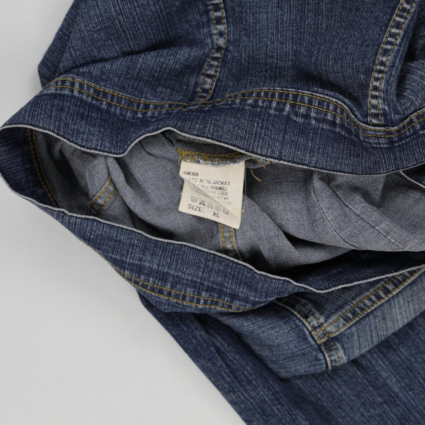 Lee Vintage Blue Denim Jacket XL Cotton Collared Slim Fit
