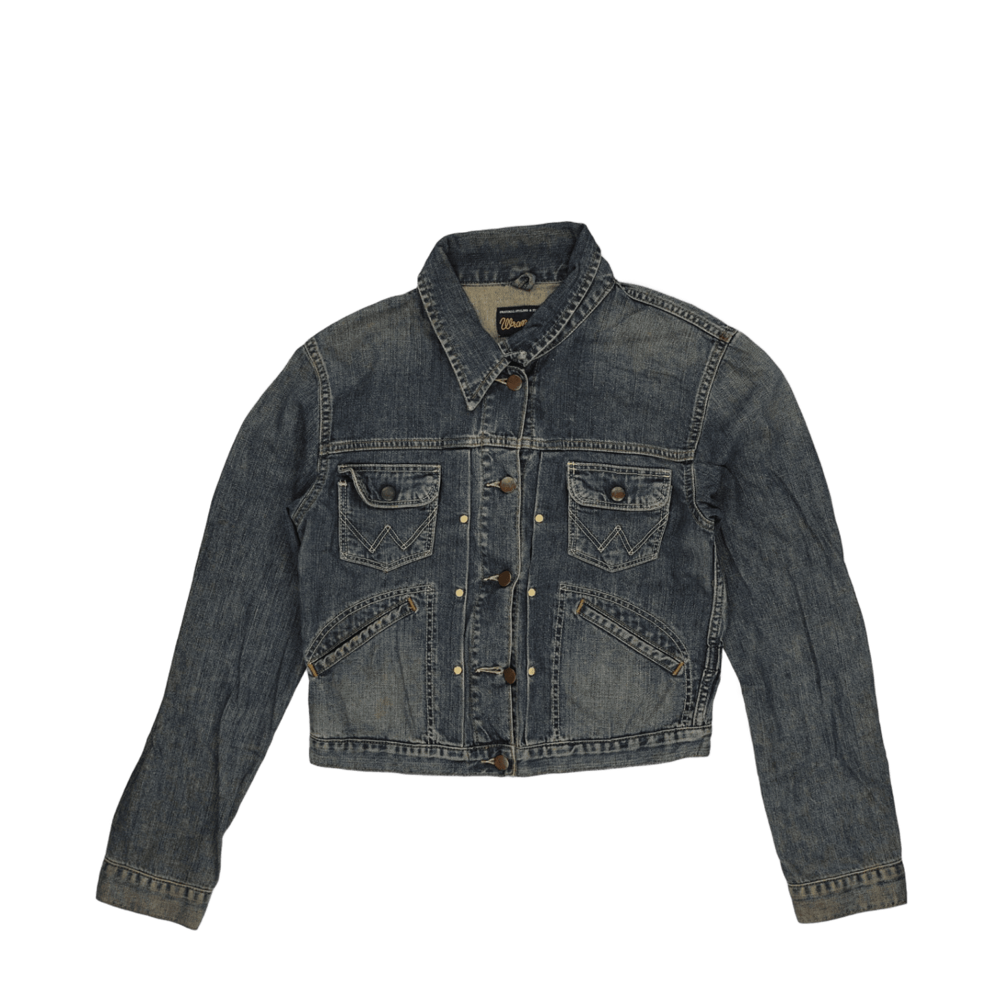 Wrangler Women's Vintage Blue Denim Jacket Size Medium Cotton
