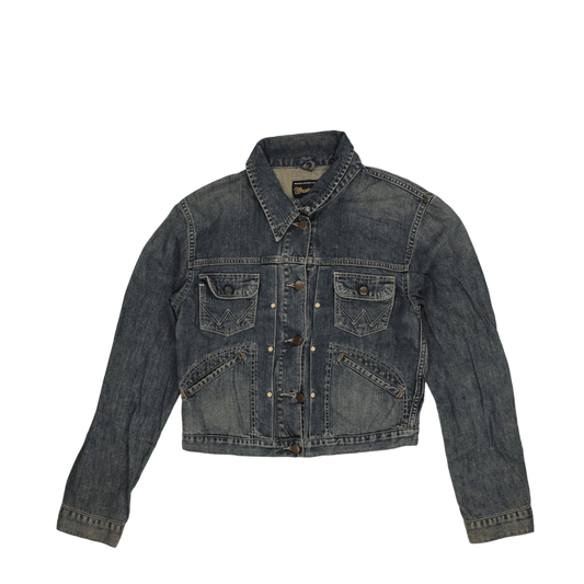 Wrangler Women's Vintage Blue Denim Jacket Size Medium Cotton
