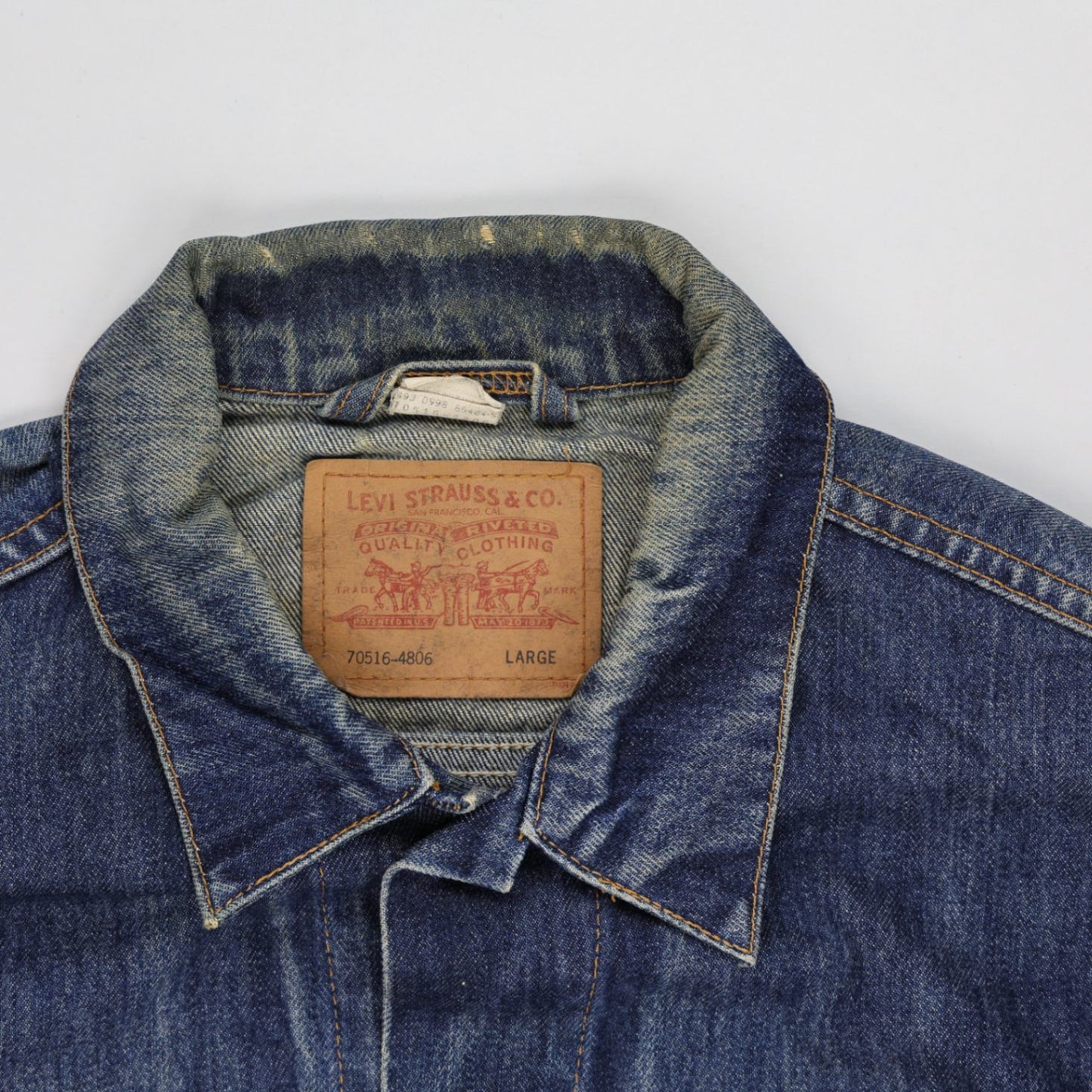 Levi's Vintage 70516 Trucker Jacket Blue Large Cotton Denim