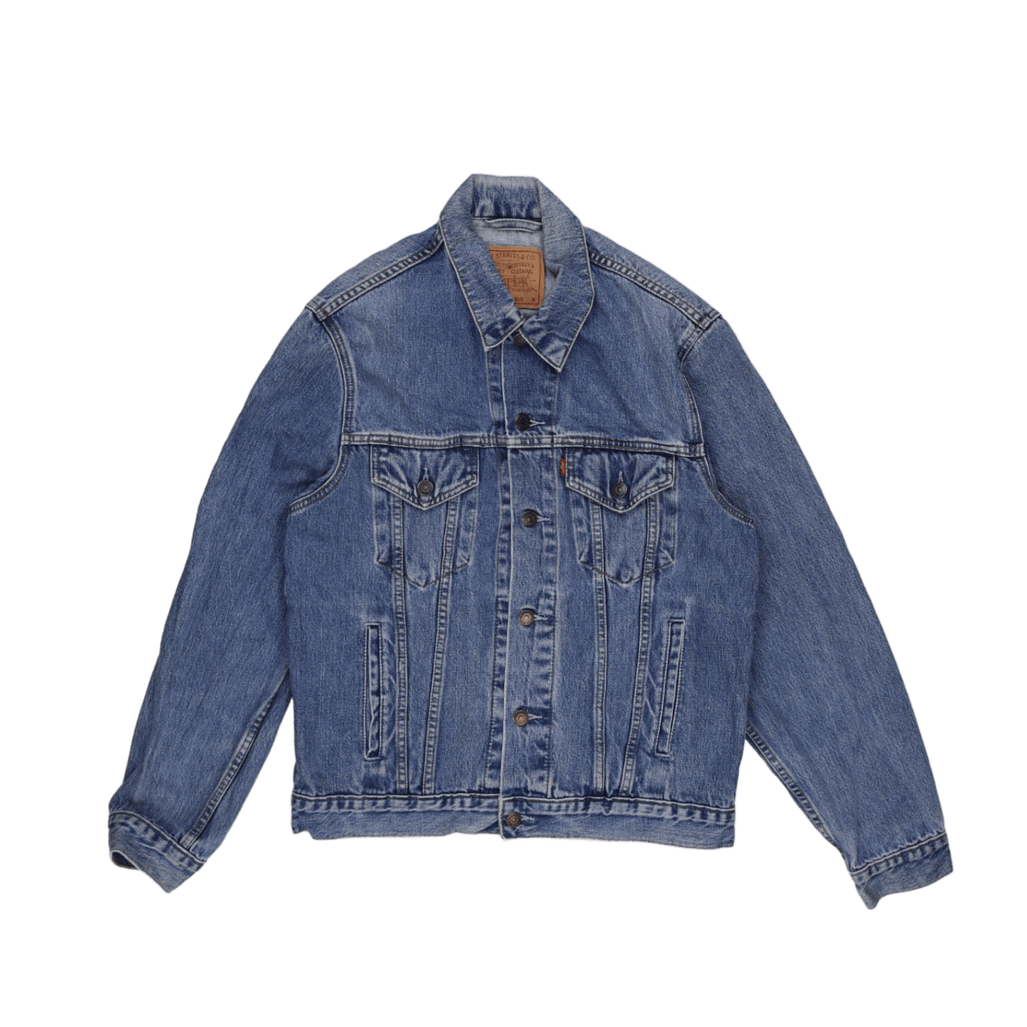 Levi Strauss & Co Vintage Medium Blue Trucker Jacket Men's Medium Cotton Denim