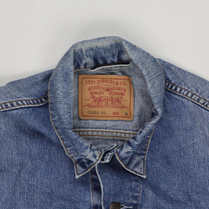 Levi Strauss & Co Vintage Medium Blue Trucker Jacket Men's Medium Cotton Denim