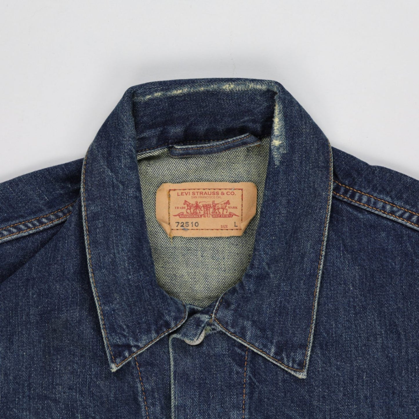 Levi's 72510 Vintage Blue Denim Trucker Jacket Men's Large 100% Cotton Collared