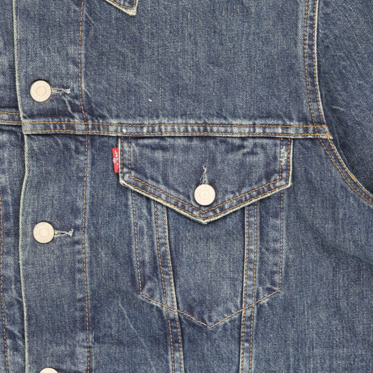 Levi's 72510 Vintage Blue Denim Trucker Jacket Men's Large 100% Cotton Collared