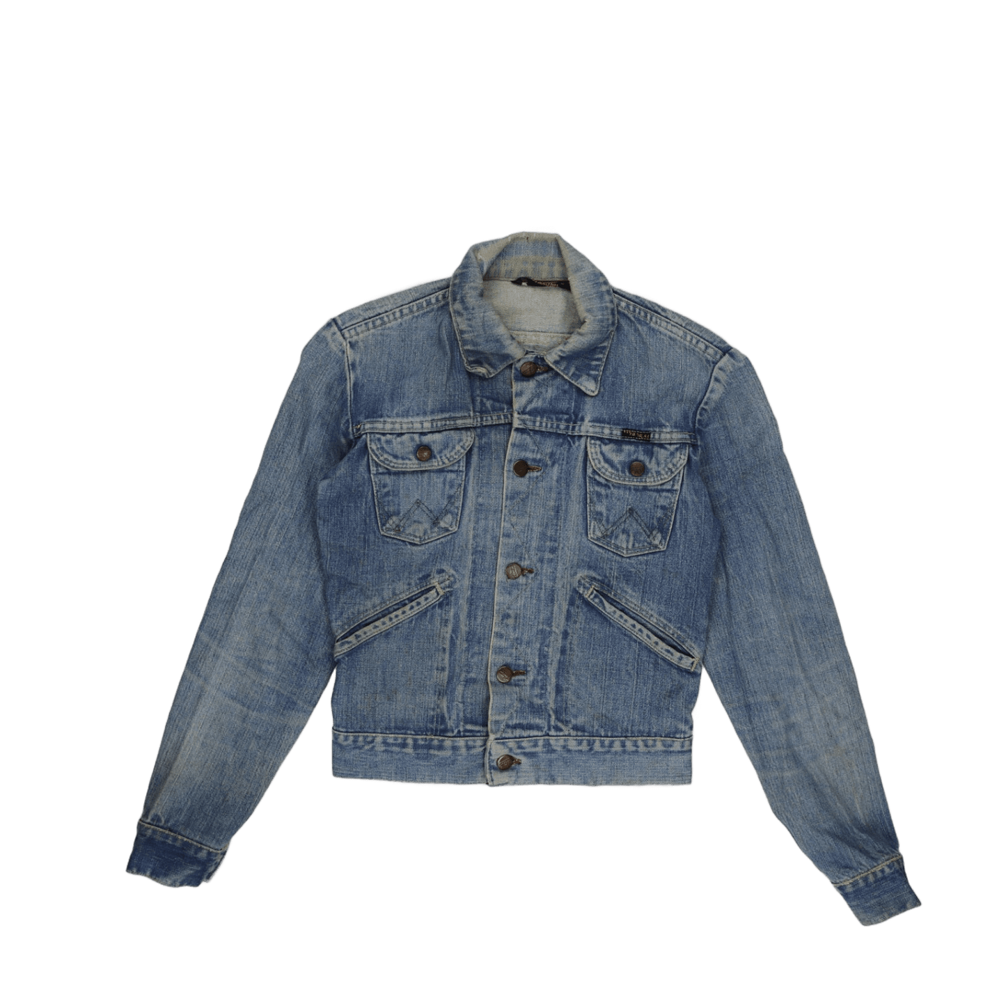 Wrangler Vintage Blue Denim Trucker Jacket Medium Cotton