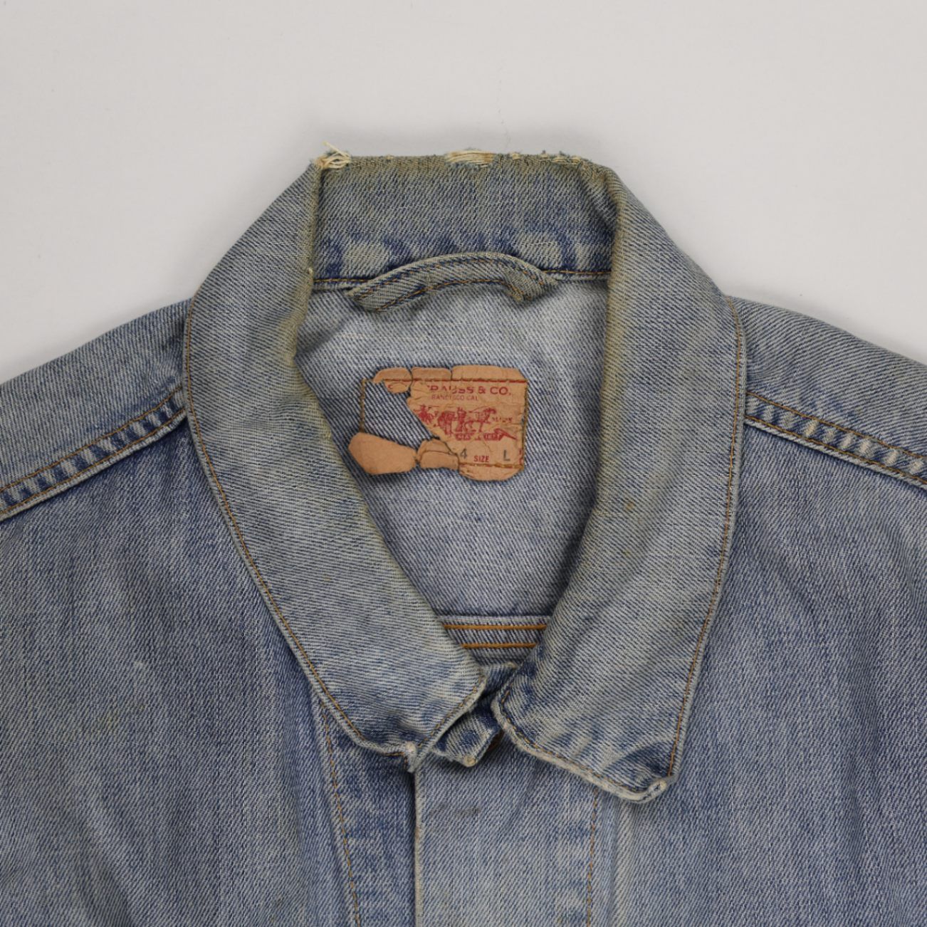 Levi's 70506 Vintage Denim Trucker Jacket Blue Large 100% Cotton Collared