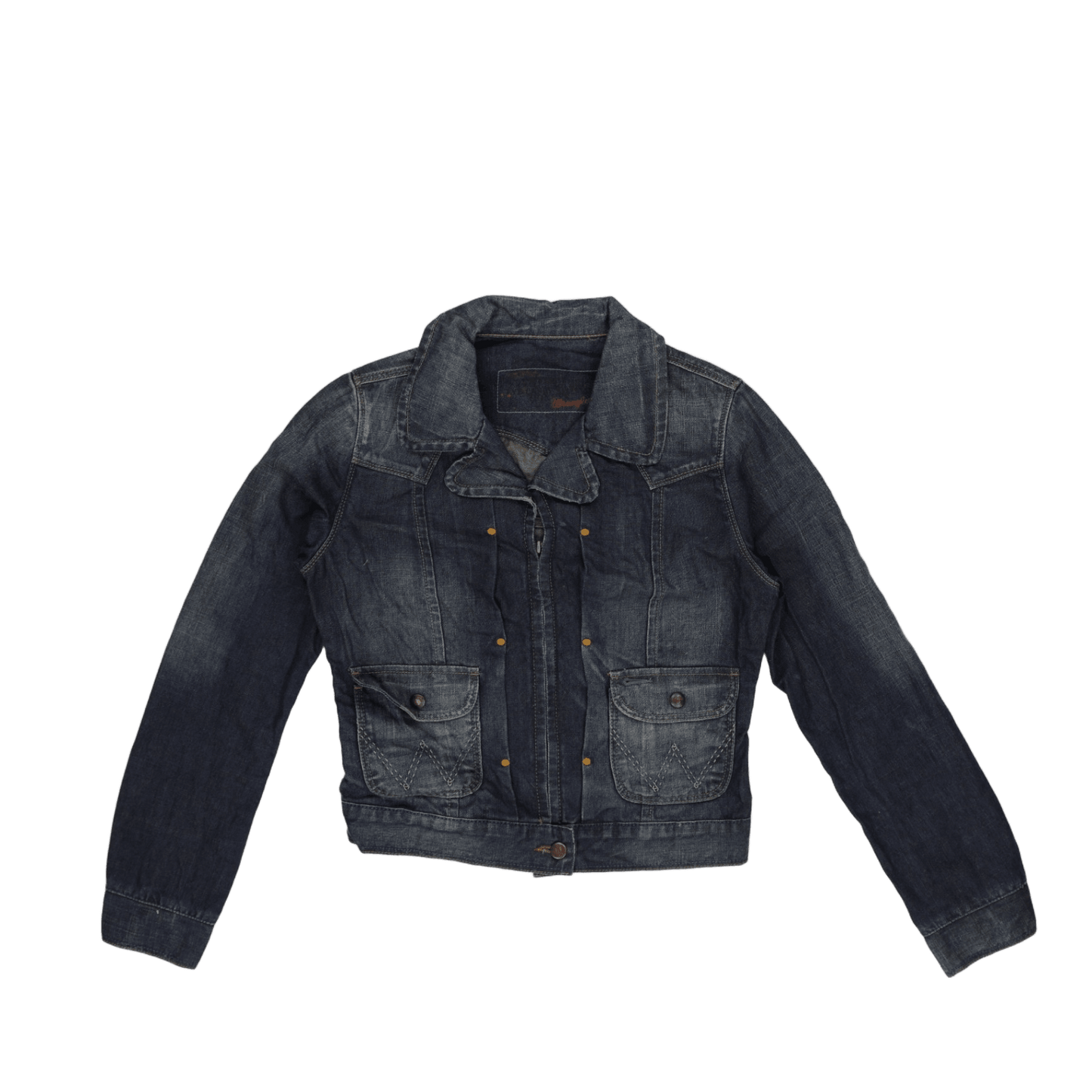 Wrangler Vintage Blue Denim Jacket Medium Cotton Collared