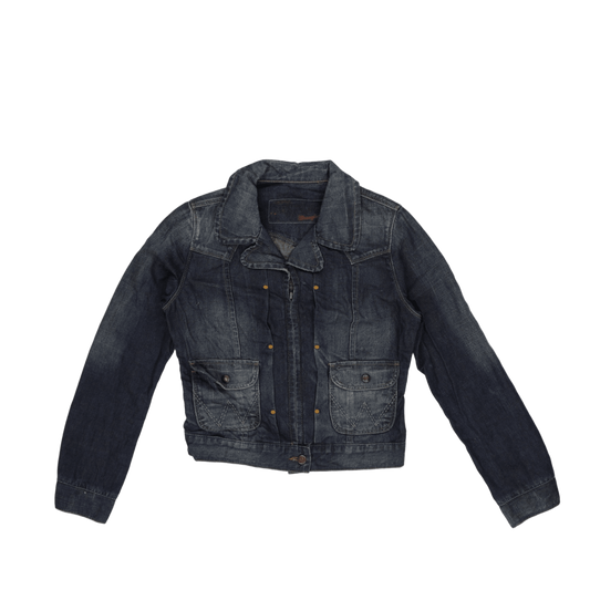 Wrangler Vintage Blue Denim Jacket Medium Cotton Collared