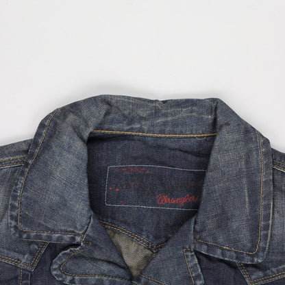Wrangler Vintage Blue Denim Jacket Medium Cotton Collared