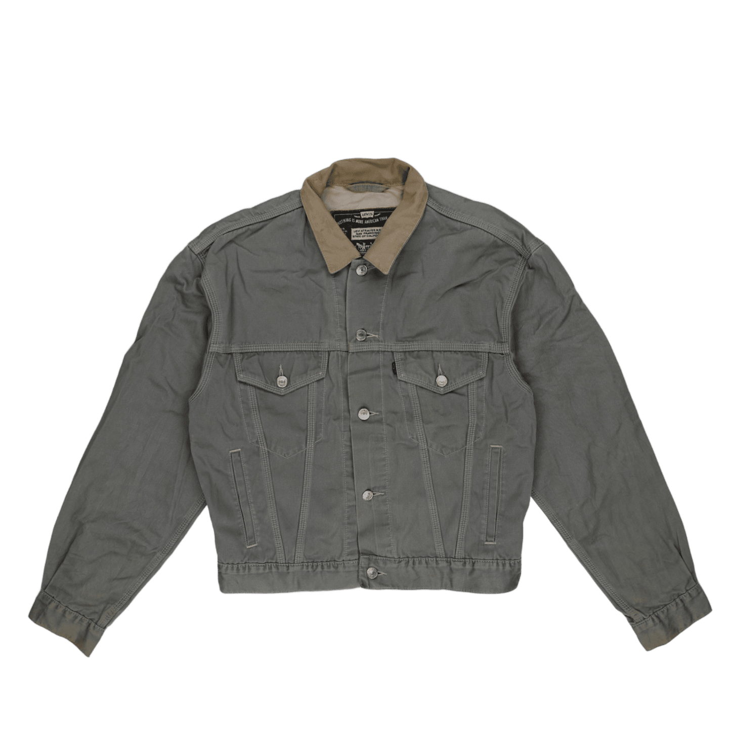 Levi's Vintage Grey Denim Trucker Jacket Men Medium Cotton Collared