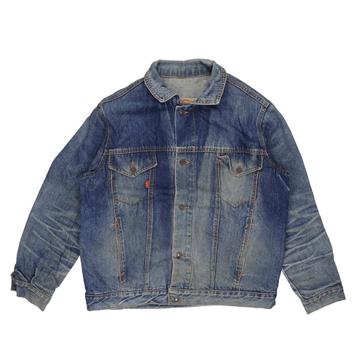 Levi's Vintage Blue Denim Trucker Jacket Men Medium 100 Percent Cotton