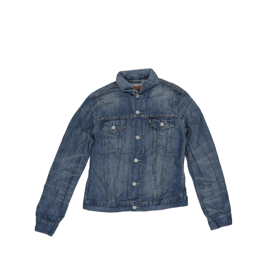 Levi's Vintage Blue Denim Trucker Jacket Unisex Size S 100% Cotton