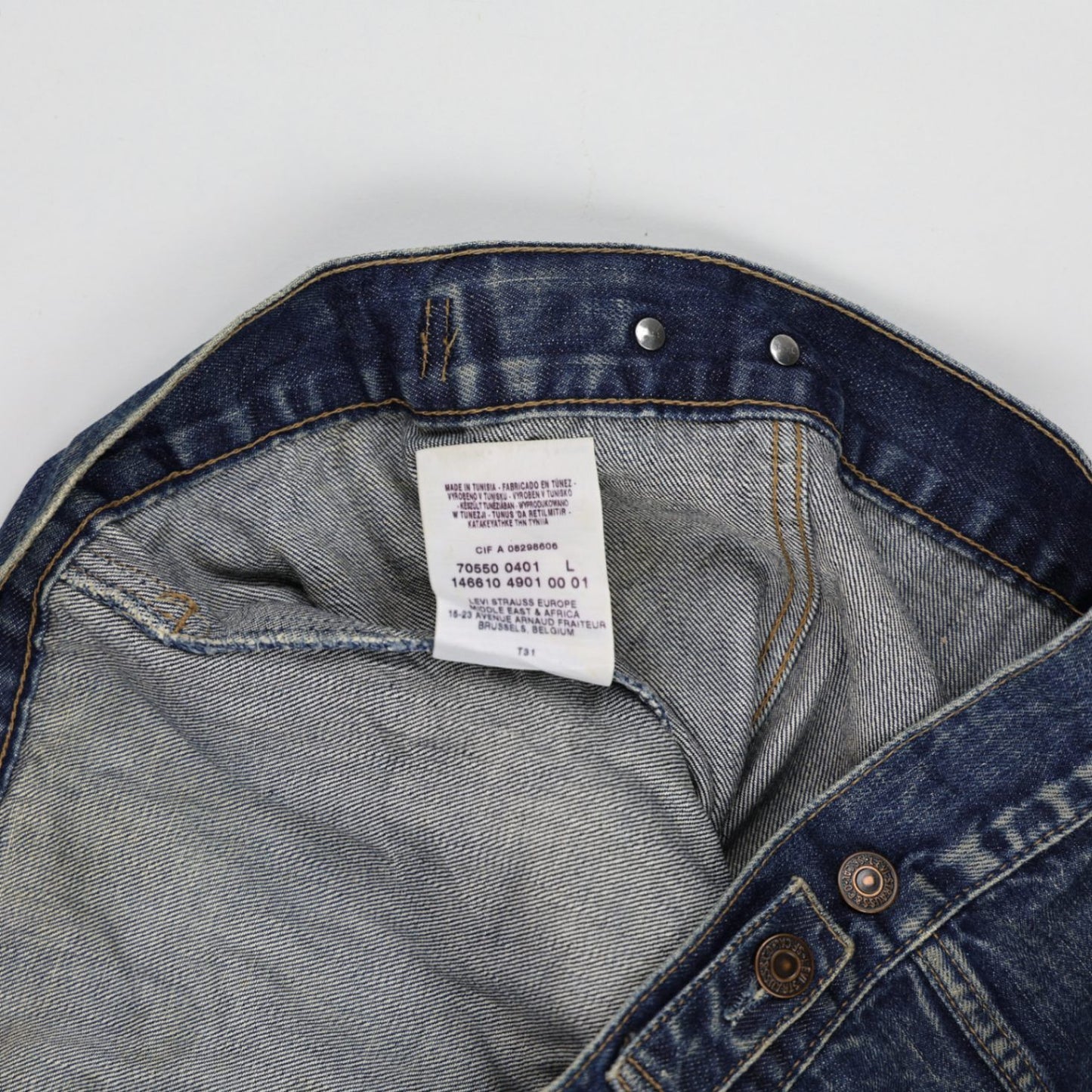 Levi's 70550 Vintage Denim Blue Trucker Jacket Large Cotton