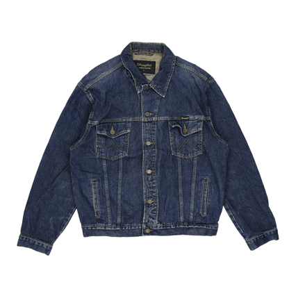 Wrangler Vintage Denim Jacket Blue XL 100 Percent Cotton Collared