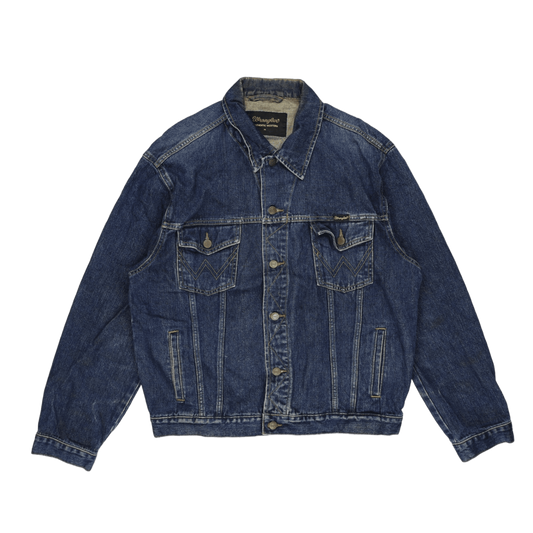 Wrangler Vintage Denim Jacket Blue XL 100 Percent Cotton Collared