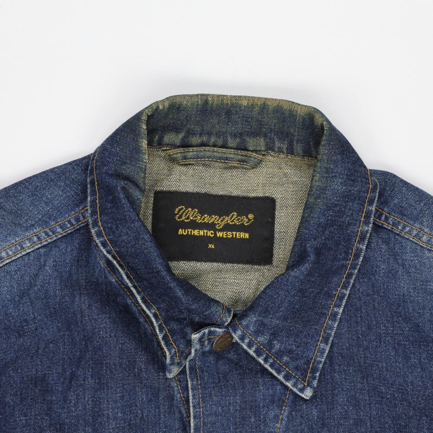 Wrangler Vintage Denim Jacket Blue XL 100 Percent Cotton Collared