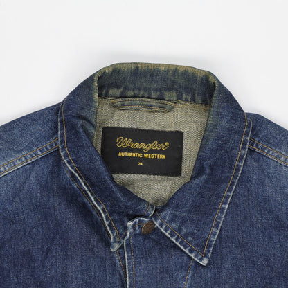 Wrangler Vintage Denim Jacket Blue XL 100 Percent Cotton Collared