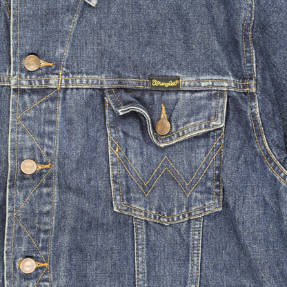 Wrangler Vintage Denim Jacket Blue XL 100 Percent Cotton Collared