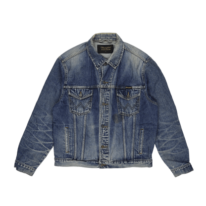 Wrangler Vintage Denim Jacket Blue XL 100% Cotton Collared Mens