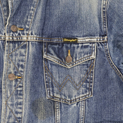 Wrangler Vintage Denim Jacket Blue XL 100% Cotton Collared Mens