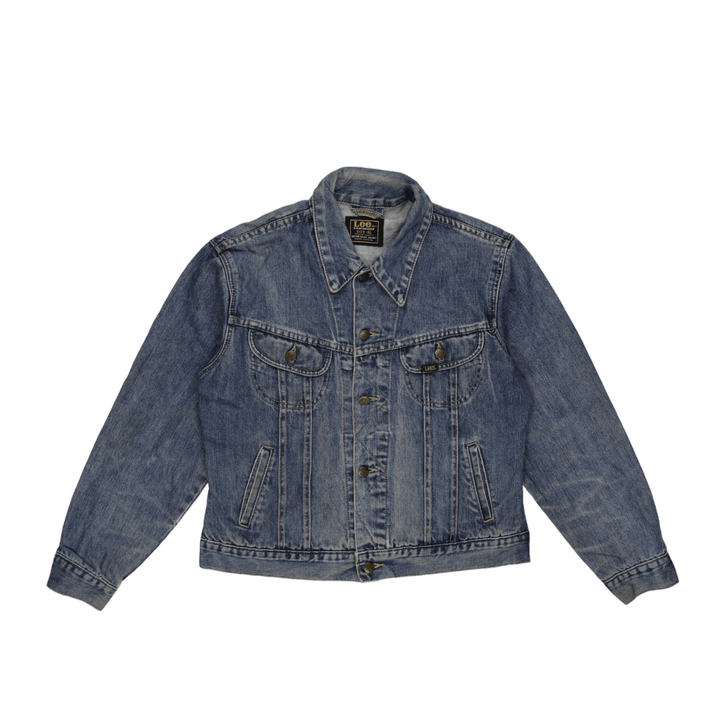 Lee Vintage Blue Denim Jacket XL 100 Percent Cotton Collared