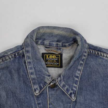Lee Vintage Blue Denim Jacket XL 100 Percent Cotton Collared
