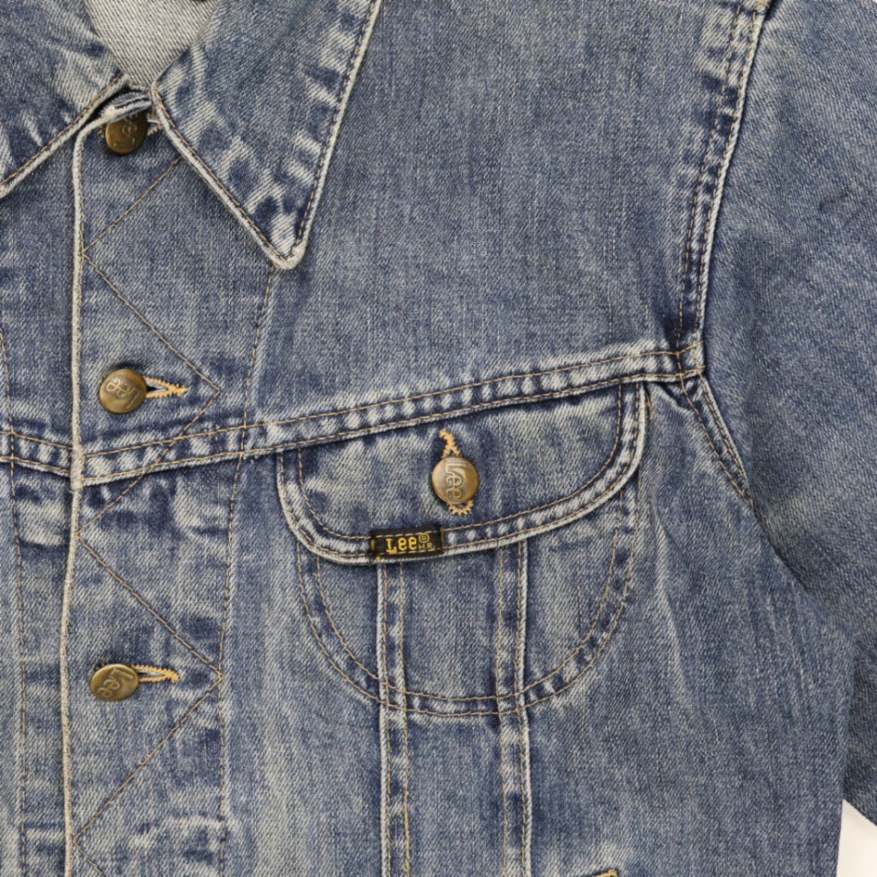 Lee Vintage Blue Denim Jacket XL 100 Percent Cotton Collared