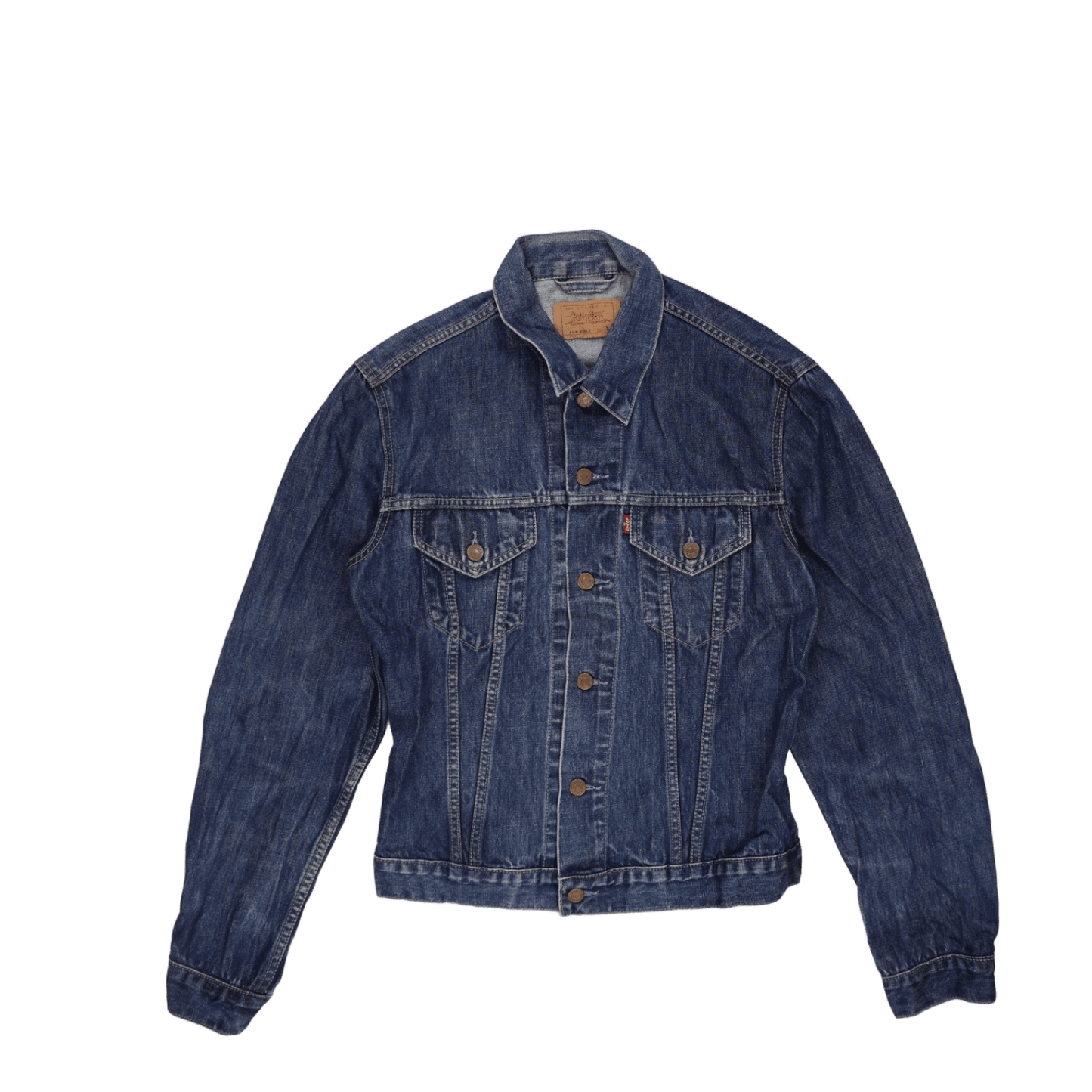 Levi's Vintage Blue Denim Jacket Women Large 100% Cotton Collared