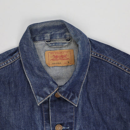 Levi's Vintage Blue Denim Jacket Women Large 100% Cotton Collared