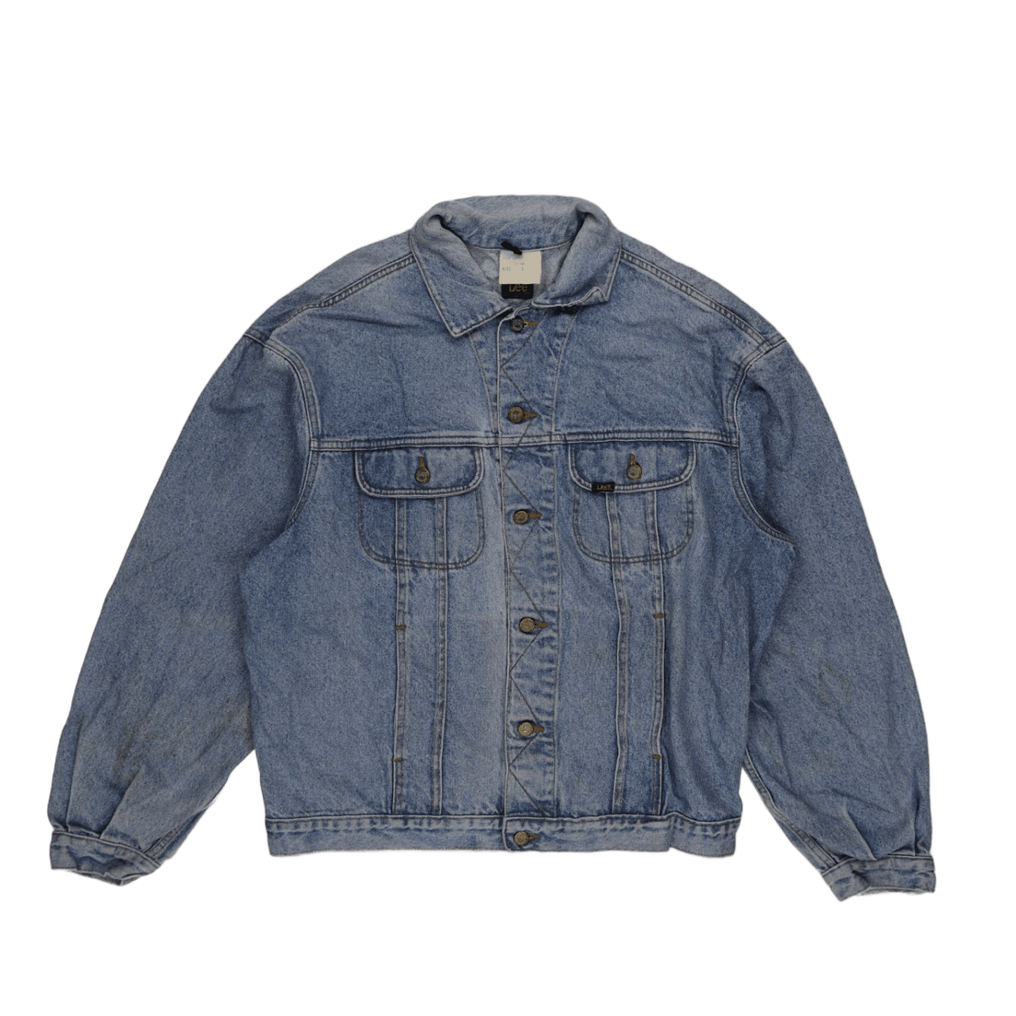 Lee Vintage Denim Jacket Light Blue Large 100 Cotton Collared