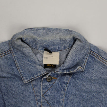 Lee Vintage Denim Jacket Light Blue Large 100 Cotton Collared