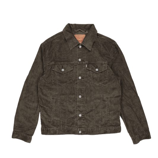 Levi's Vintage Corduroy Trucker Jacket Olive Green XL 81% Cotton 19% Polyester