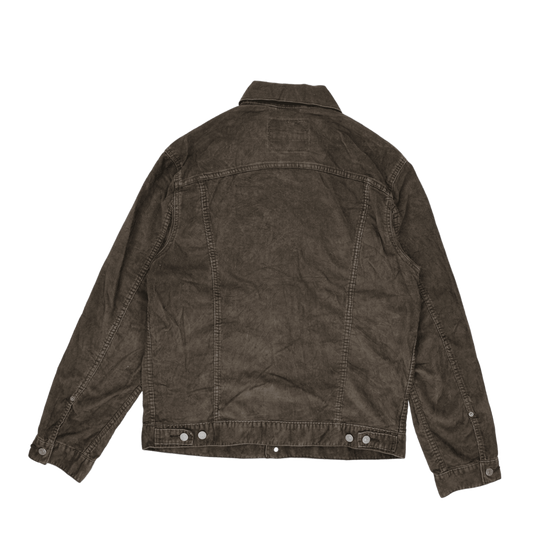 Levi's Vintage Corduroy Trucker Jacket Olive Green XL 81% Cotton 19% Polyester